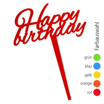 SUNPLAY Blumenstecker Happy Birthday - Farbe wählbar