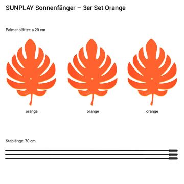 Palmenblätter 3x 20cm Orange